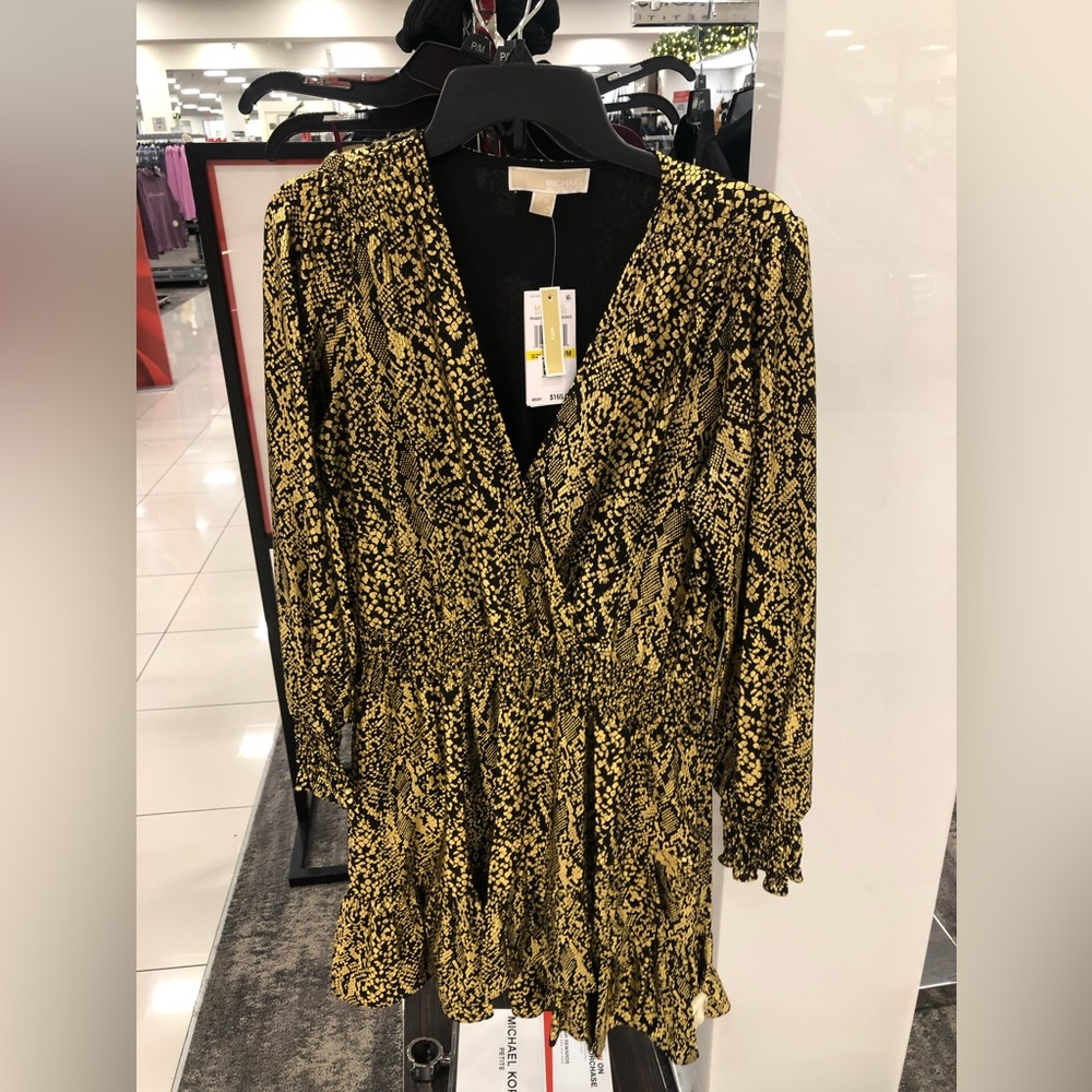 Michael Kors Black and Gold dress size medium NWT